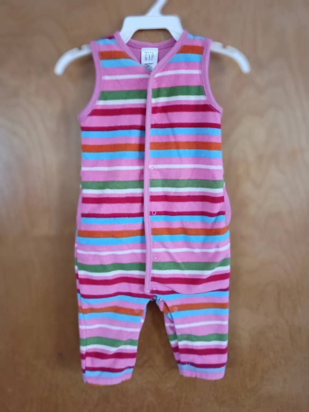 GAP Pink Multi-Color Striped Kids One-Piece